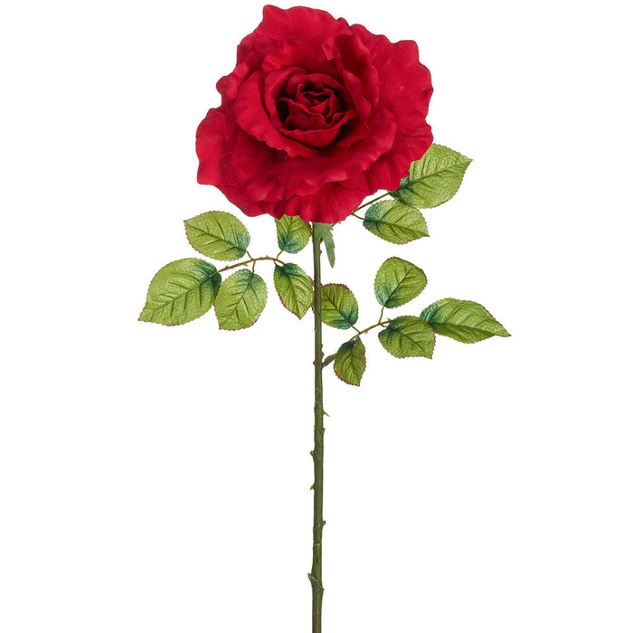 45" Rose Silk Flower Stem -Red (Pack of 6) - FSR920-RE