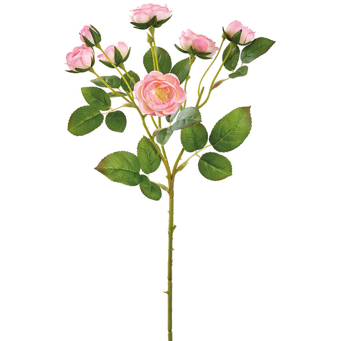 18.5" Mini Rose Silk Flower Stem -Pink (Pack of 24) - FSR938-PK