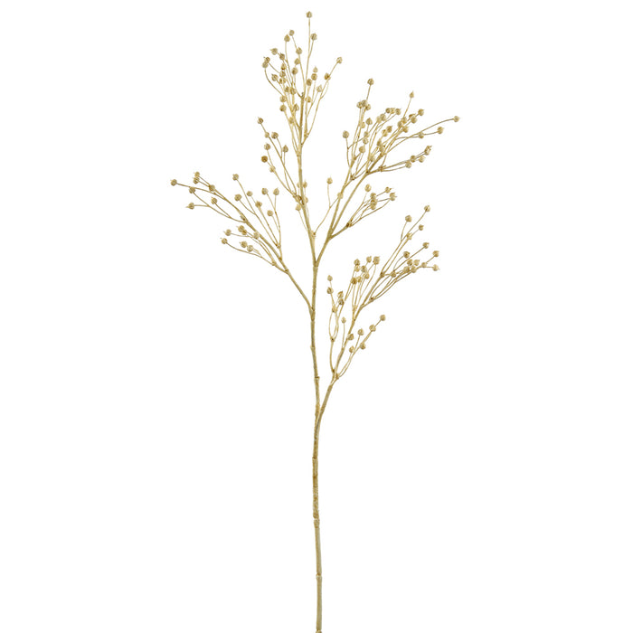 26" Artificial Linseed Flax Flower Bud Stem -Cream (pack of 12) - FSS004-CR