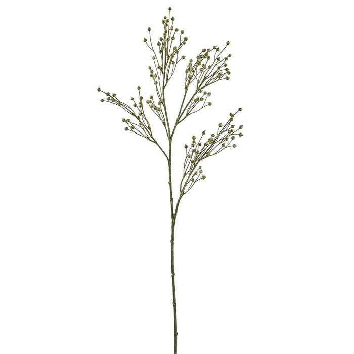 26" Artificial Linseed Flax Flower Bud Stem -Green (Pack of 12) - FSS004-GR