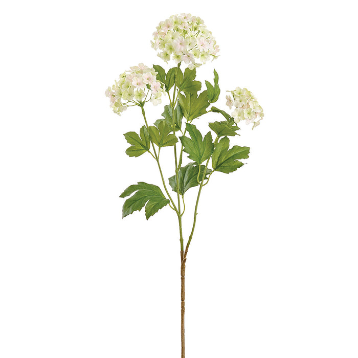 31" Snowball Silk Flower Spray -Green/Blush (Pack of 12) - FSS040-GR/BS