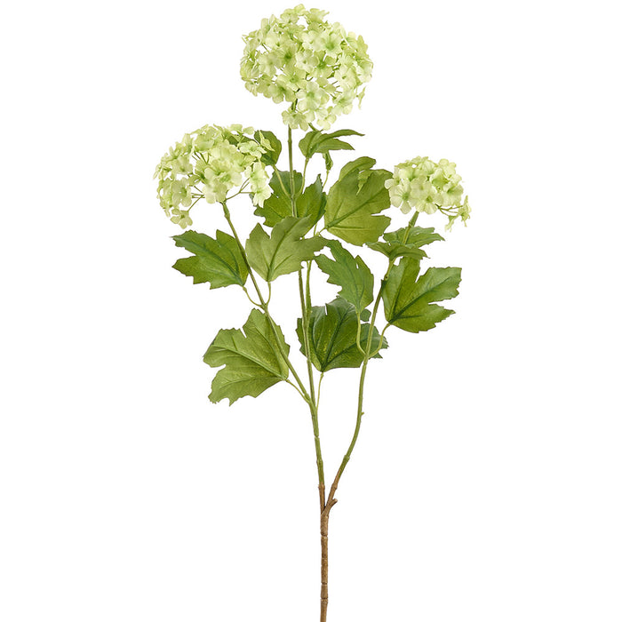 31" Snowball Silk Flower Spray -Green (Pack of 12) - FSS040-GR