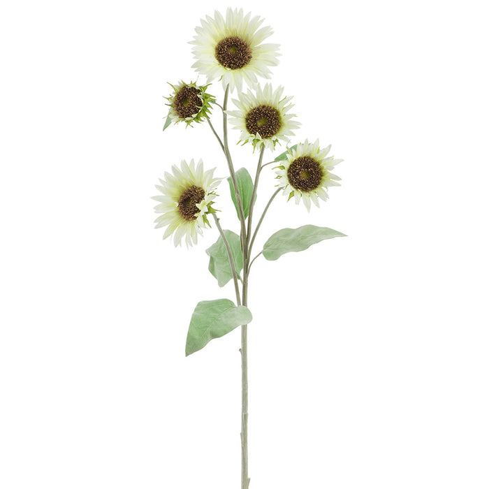 41" Sunflower Silk Flower Stem -White (Pack of 8) - FSS042-WH