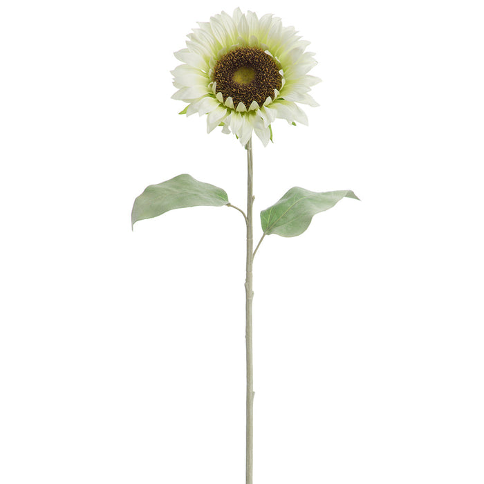 30" Sunflower Silk Flower Stem -White (Pack of 12) - FSS046-WH
