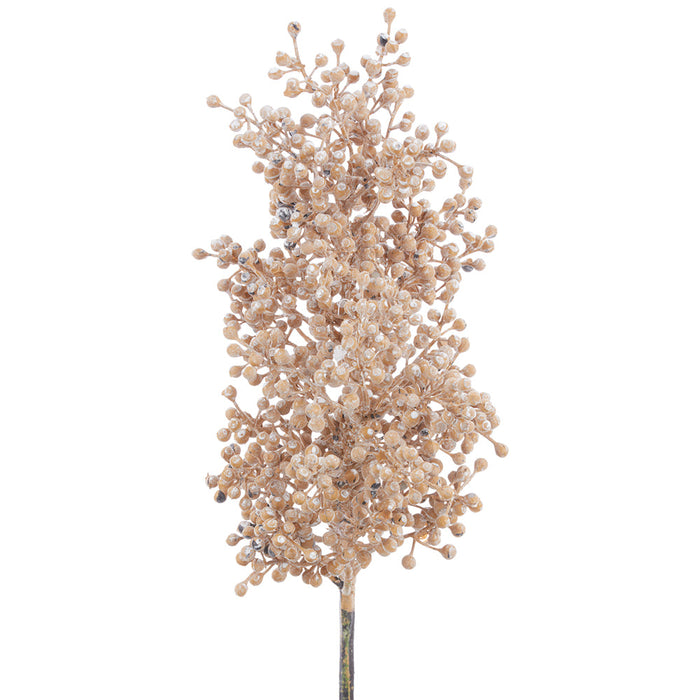 16" Sedum Artificial Flower Stem -Beige (Pack of 6) - FSS052-BE