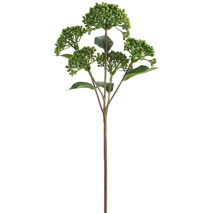 16.5" Sedum Artificial Flower Stem -Green (Pack of 12) - FSS053-GR