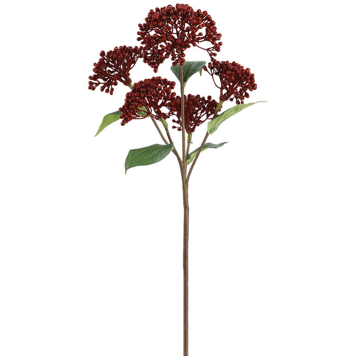 16.5" Sedum Artificial Flower Stem -Red (Pack of 12) - FSS053-RE