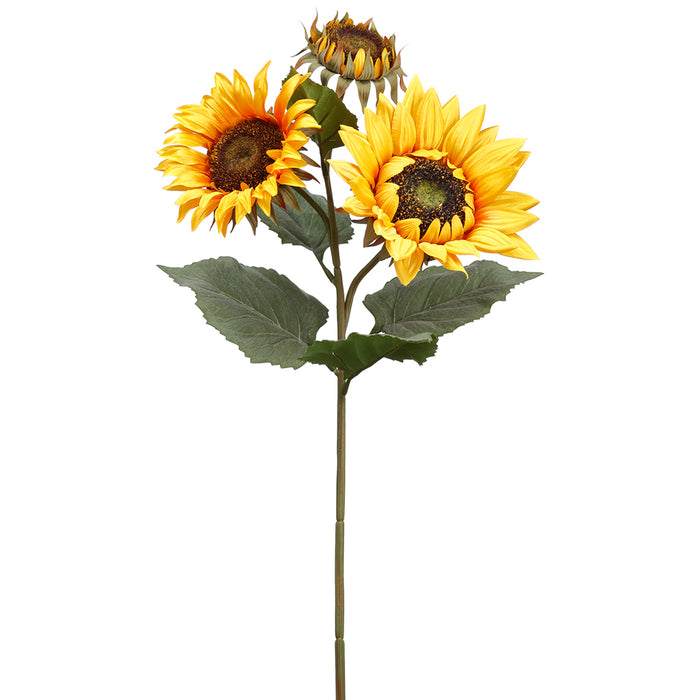 26" Sunflower Silk Flower Stem -Yellow (pack of 12) - FSS080-YE
