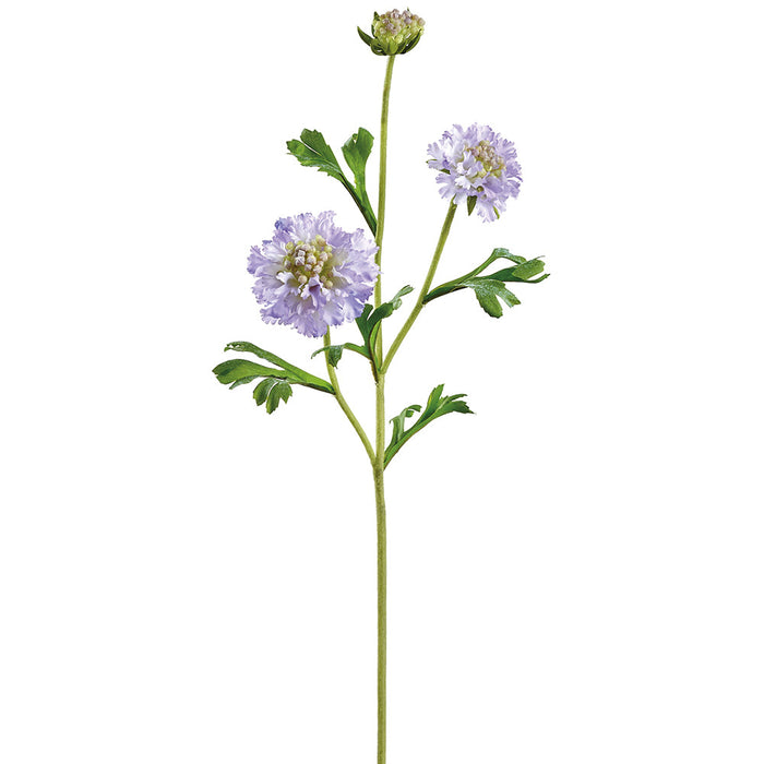 21" Scabiosa Silk Flower Stem -Lavender (Pack of 12) - FSS095-LV