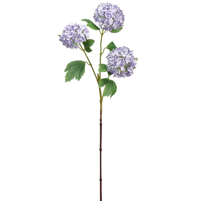 32" Silk Snowball Flower Stem -Lavender (pack of 12) - FSS100-LV