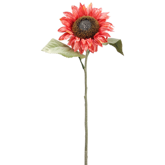 26" Silk Sunflower Flower Stem -Brick (pack of 12) - FSS117-BC