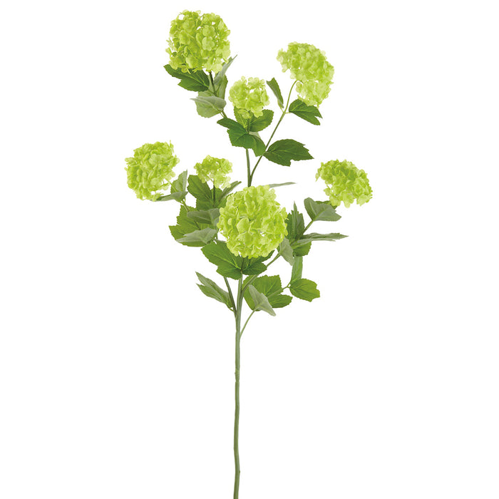 31" Snowball Silk Flower Stem -Green (Pack of 12) - FSS120-GR