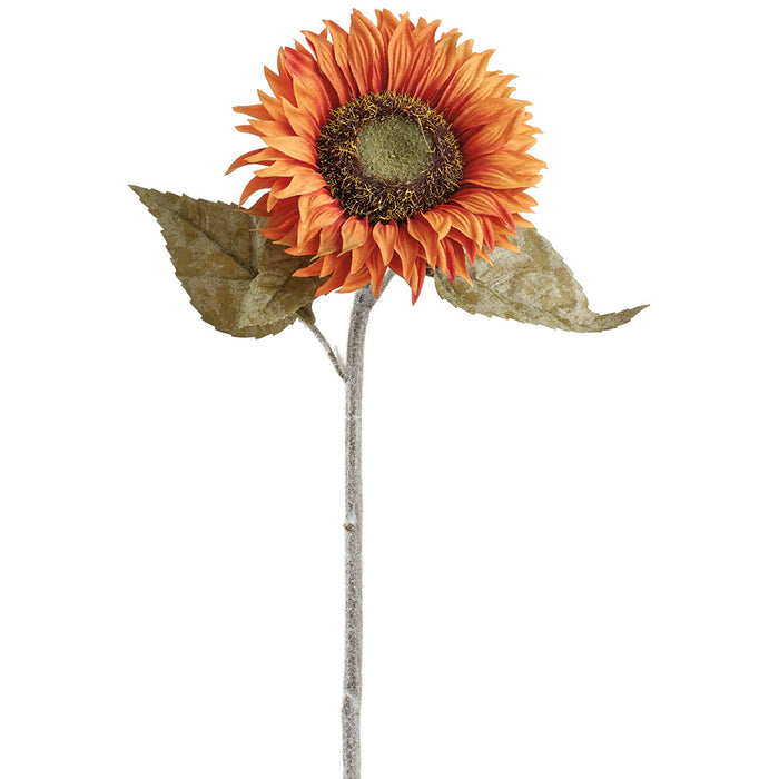 24" Sunflower Silk Flower Stem -Flame (pack of 12) - FSS130-FL
