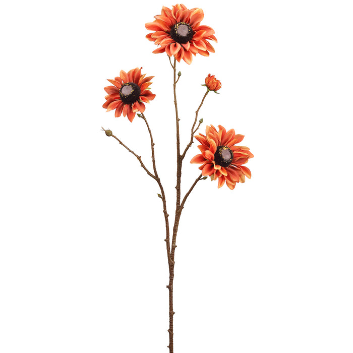 26.75" Sunflower Silk Flower Stem -Orange (pack of 12) - FSS204-OR