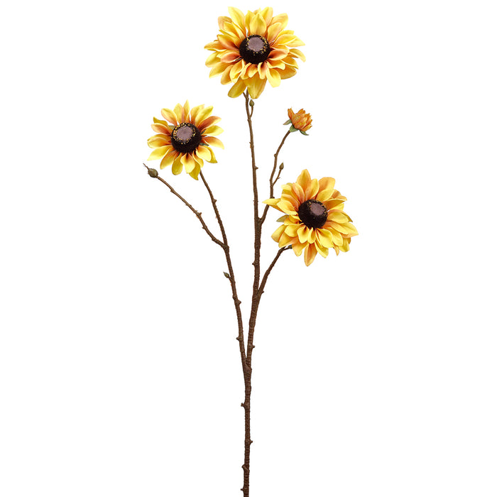 26.75" Sunflower Silk Flower Stem -Yellow (pack of 12) - FSS204-YE