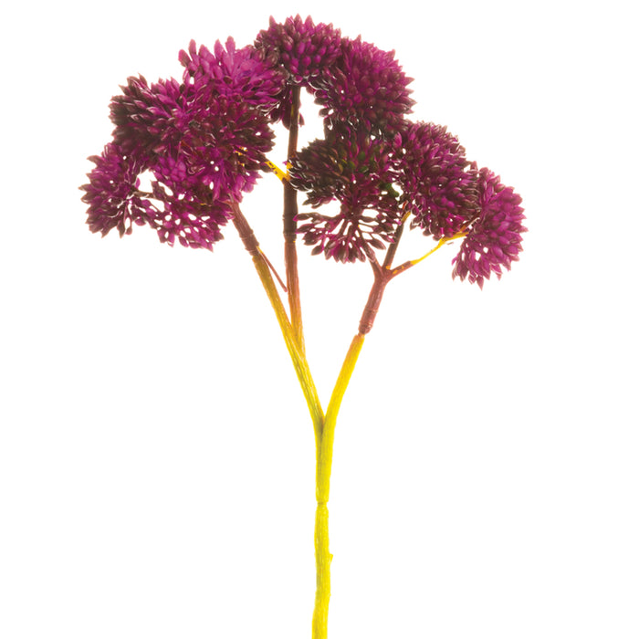 8" Artificial Sedum Flower Spray Pick -Burgundy (pack of 36) - FSS230-BU