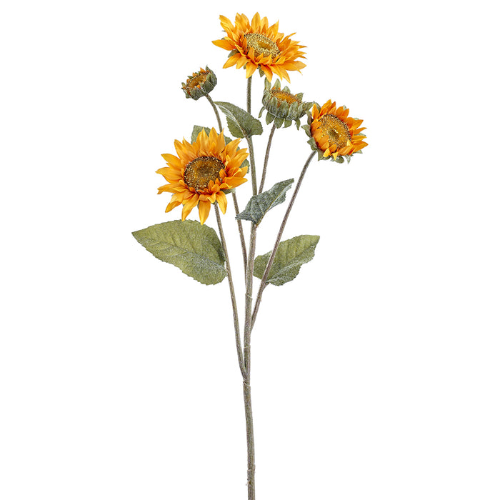 29.75" Sunflower Silk Flower Stem -Yellow/Orange (pack of 12) - FSS258-YE/OR