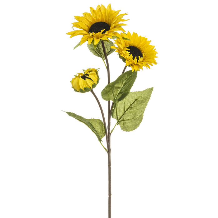 32" Silk Sunflower Flower Stem -Yellow (pack of 12) - FSS285-YE