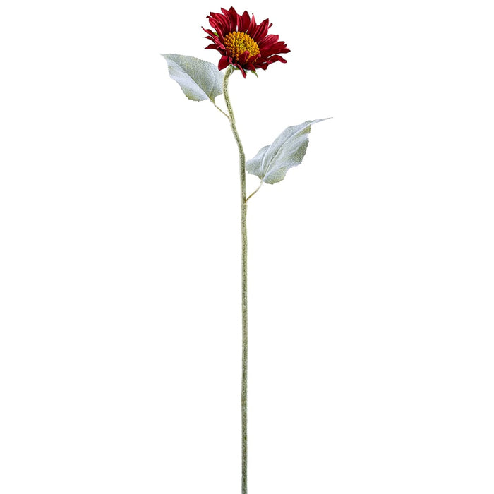 35.25" Silk Sunflower Flower Stem -Burgundy (pack of 12) - FSS378-BU