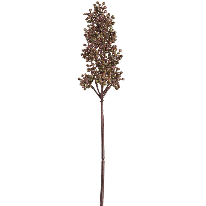 18" Artificial Skimmia Flower Stem -Purple/Green (pack of 12) - FSS431-PU/GR