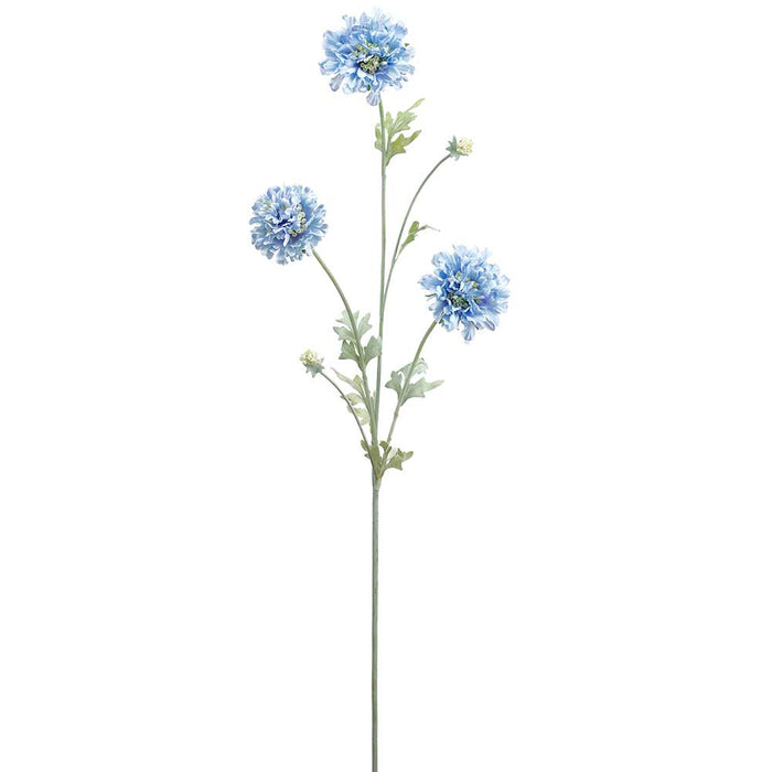 30.5" Scabiosa Silk Flower Stem -Light Blue (pack of 12) - FSS471-BL/LT