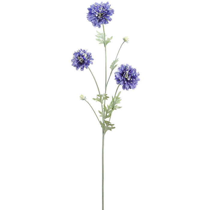 30.5" Scabiosa Silk Flower Stem -Dark Purple (pack of 12) - FSS471-PU/DK
