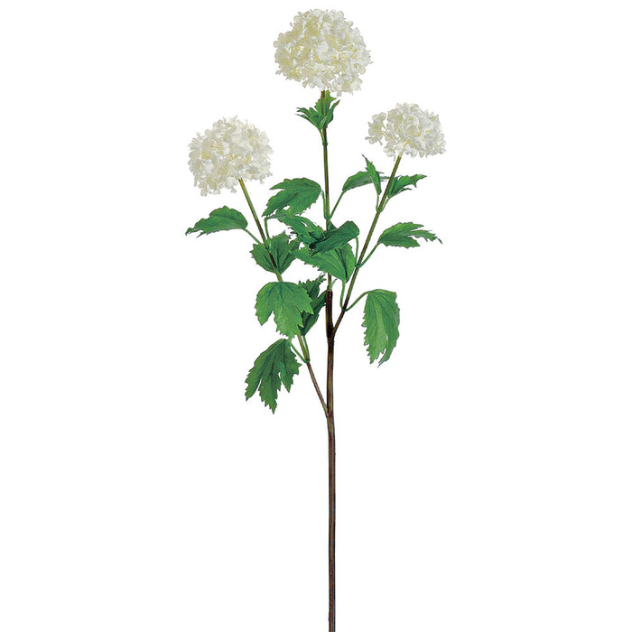 29" Silk Snowball Flower Spray -Cream (Pack of 12) - FSS473-CR