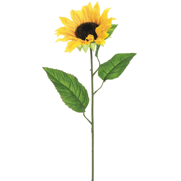 28" Sunflower Silk Flower Stem -Yellow/Gold (pack of 12) - FSS509-YE/GO