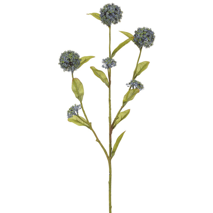 26" Silk Snowball Flower Stem -Blue (pack of 12) - FSS632-BL