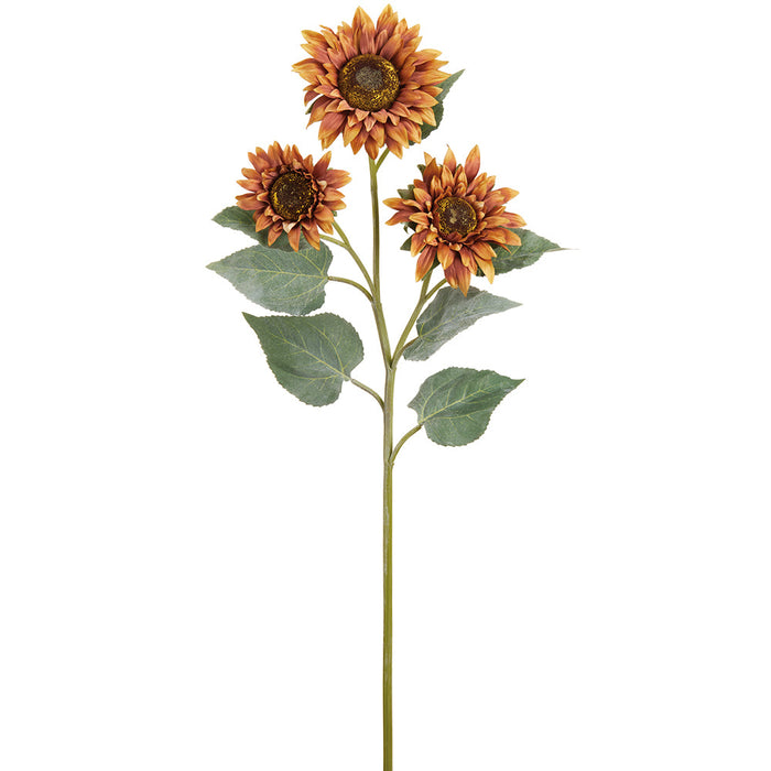 34" Sunflower Silk Flower Stem -Brown (pack of 12) - FSS695-BR