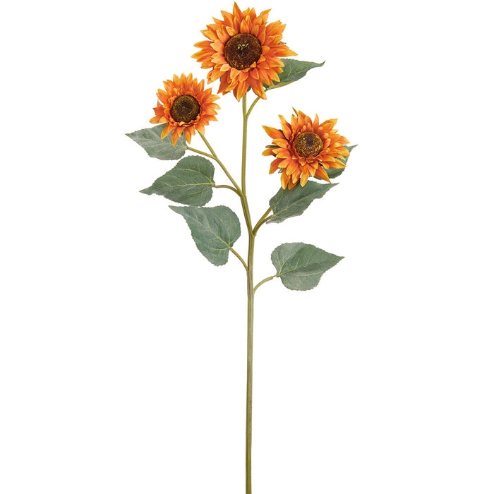 34" Sunflower Silk Flower Stem -Flame (pack of 12) - FSS695-FL