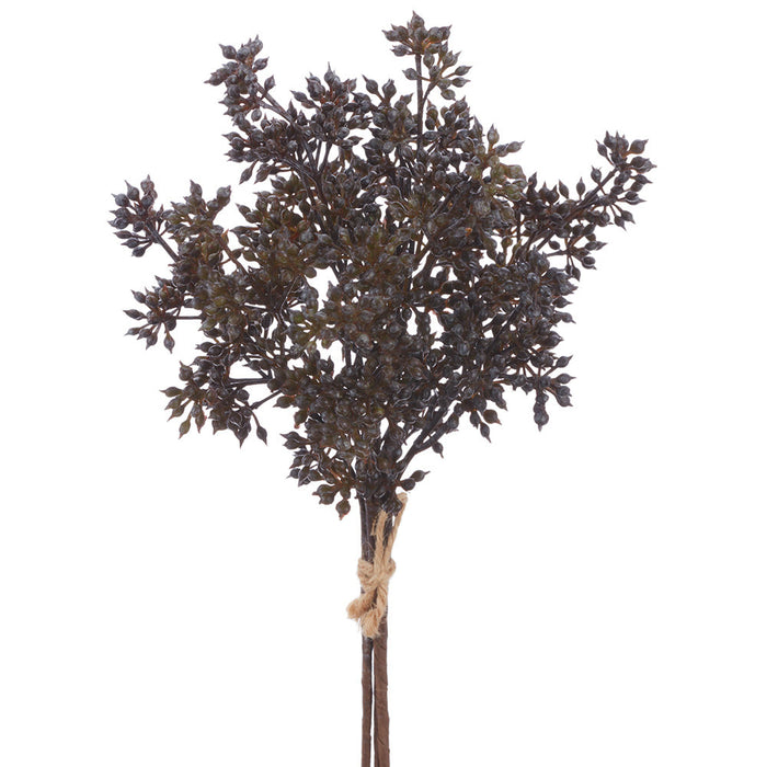 12" Sedum Artificial Flower Stem Bundle -Dark Brown (Pack of 12) - FSS720-BR/DK