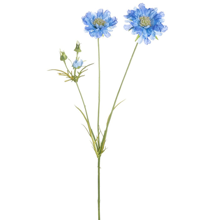 32" Silk Scabiosa Flower Stem -Blue (pack of 12) - FSS730-BL