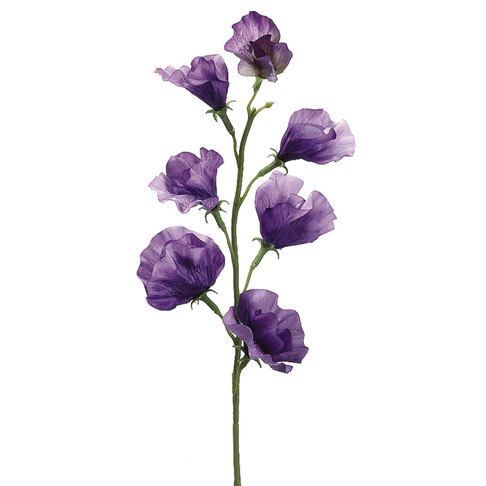 22" Silk Sweet Pea Flower Spray -Dark Lavender (pack of 12) - FSS831-LV/DK