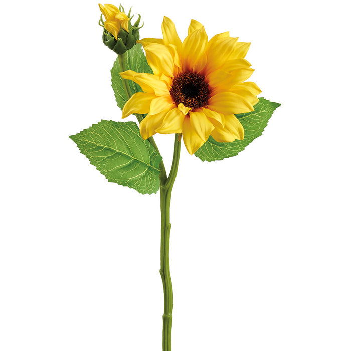 14" Sunflower Silk Flower Stem -Yellow (Pack of 12) - FSS932-YE