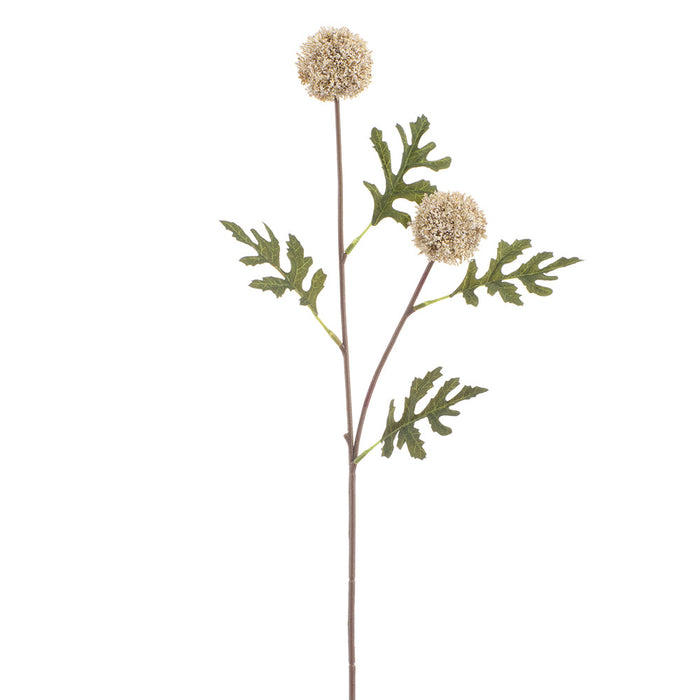 23" Globe Thistle Artificial Flower Stem -Beige (Pack of 12) - FST005-BE