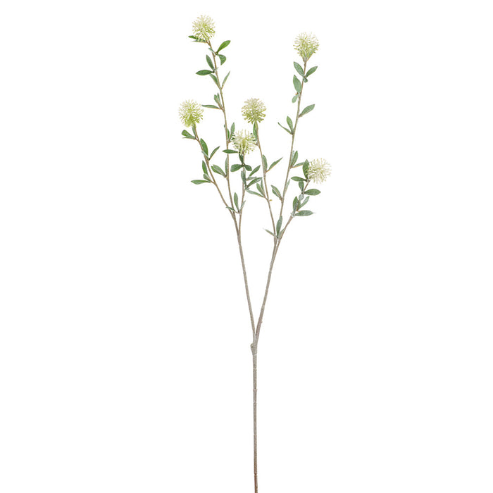 38.5" Thistle Artificial Flower Stem -Cream (Pack of 12) - FST025-WH