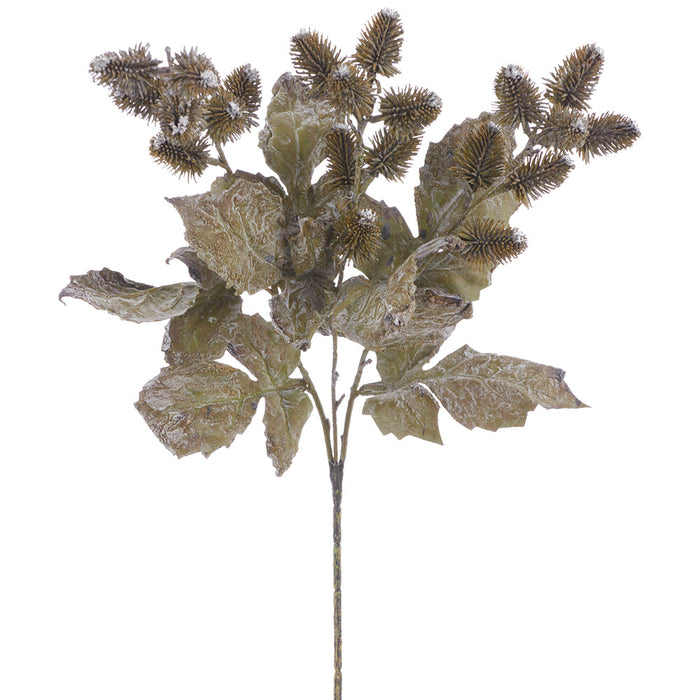 26" Thistle Artificial Flower Stem -Green/Brown (Pack of 12) - FST031-GR/BR