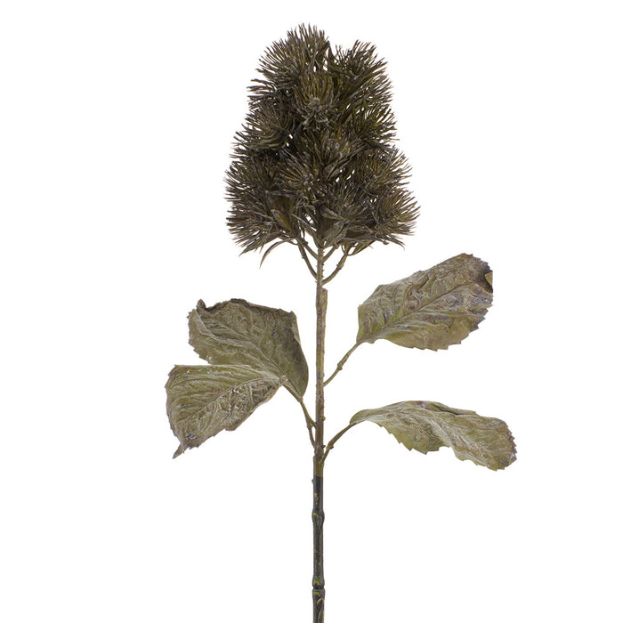 25" Thistle Artificial Flower Stem -Green/Brown (Pack of 6) - FST036-GR/BR