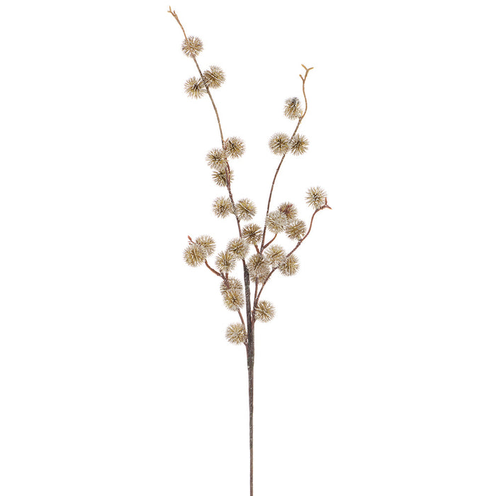 35" Globe Thistle Artificial Flower Stem -Beige (Pack of 12) - FST043-BE