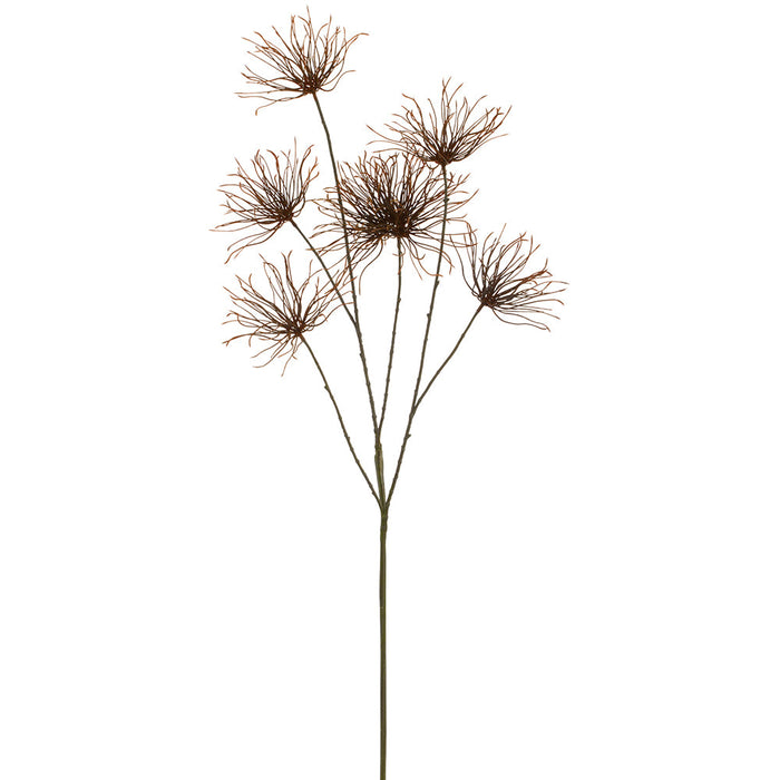 43.5" Thistle Artificial Flower Stem -Brown (Pack of 12) - FST052-BR