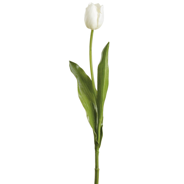 24.5" Dutch Tulip Silk Flower Stem -White (Pack of 12) - FST103-WH