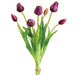 18" Tulip Silk Flower Stem Bundle -Plum (pack of 12) - FST129-PL