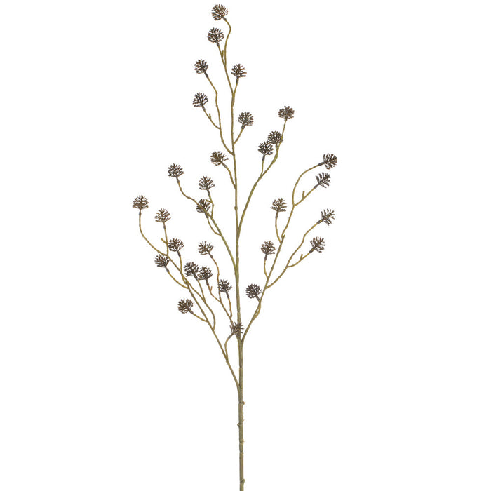 41" Globe Thistle Artificial Flower Stem -Dark Brown (Pack of 12) - FST133-BR/DK