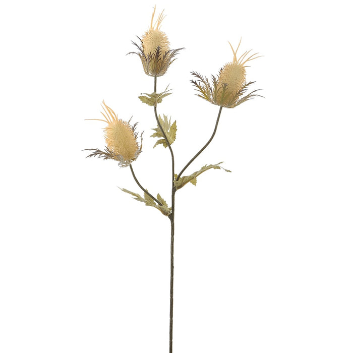 26" Artificial Thistle Flower Stem -Beige (pack of 12) - FST140-BE