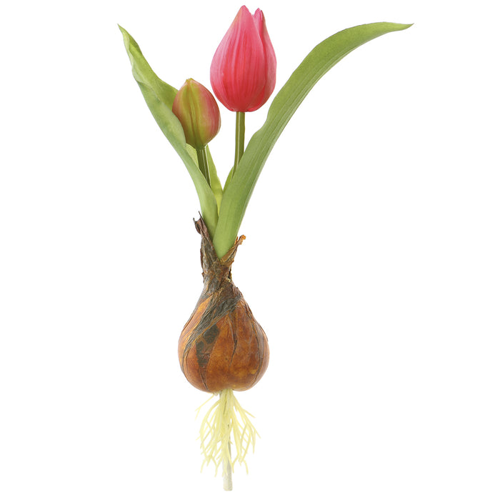 8" Silk Tulip Flower Stem With Bulb -Fuchsia (pack of 12) - FST142-FU