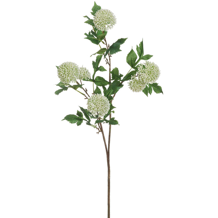 35" Globe Thistle Artificial Flower Stem -Cream/Green (Pack of 6) - FST180-CR/GR