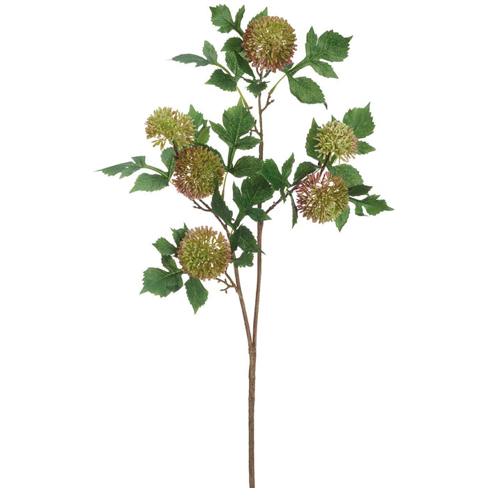 35" Globe Thistle Artificial Flower Stem -Mauve/Green (Pack of 6) - FST180-MV/GR