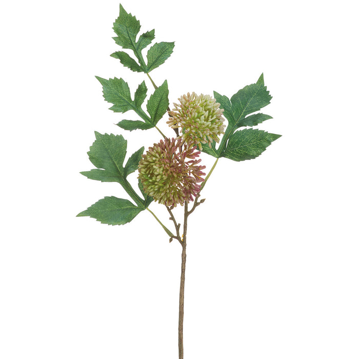 18" Globe Thistle Artificial Flower Stem -Mauve/Green (Pack of 12) - FST184-MV/GR