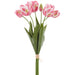 24" Real Touch Parrot Tulip Silk Flower Stem Bundle -Boysenberry/Green (Pack of 6) - FST195-BB/GR